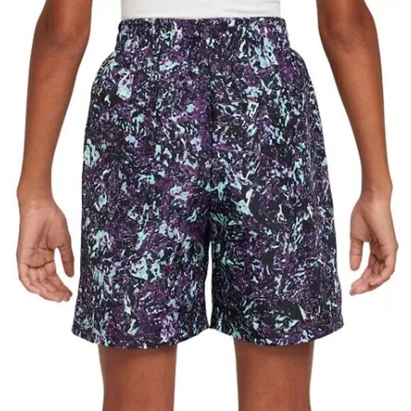 Nike Boys Blue Multi Printed Dri-FIT Training Shorts Size L - Picture 2 of 6